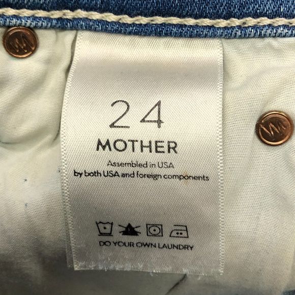 Mother Women Stunner Zip Ankle Step Fray Jeans Size 24 Blue Denim M120 -26 - Picture 10 of 16